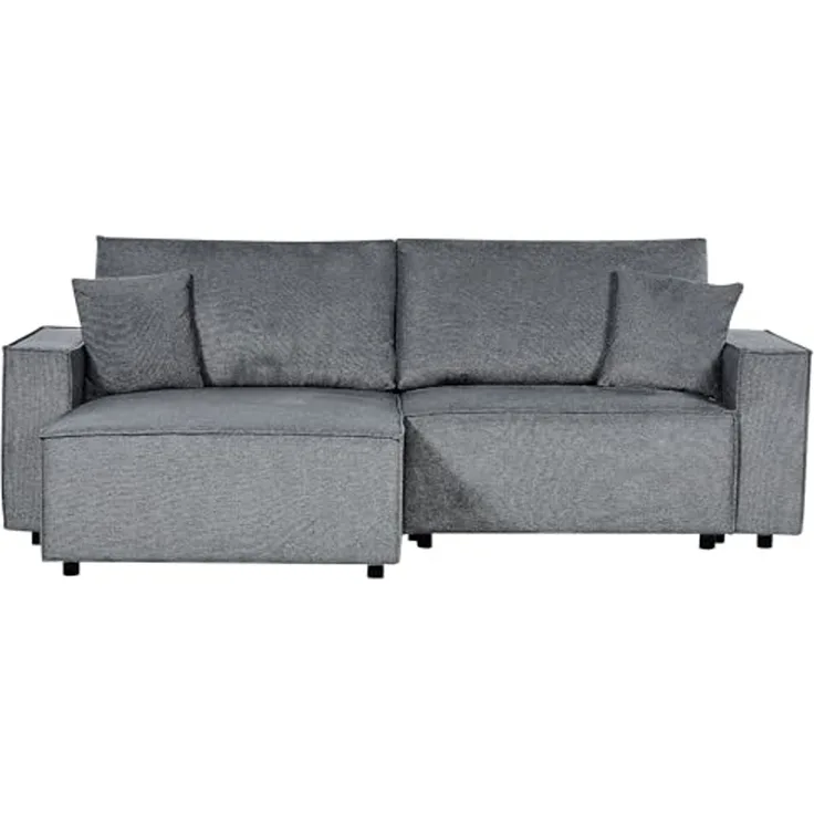 Ecksofa KARILA Dunkelgrau Rechtsseitig