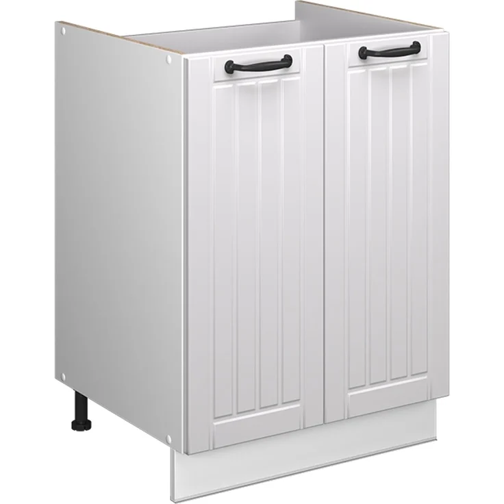 Spülenunterschrank Fame-Line Weiß Landhaus/Weiß 60 cm Vicco – Bild 1