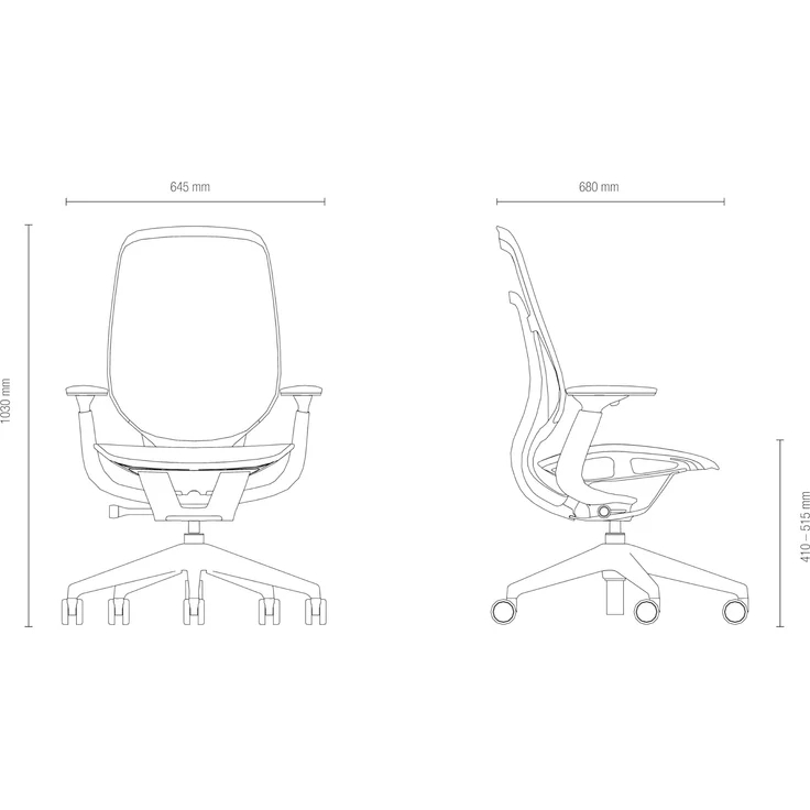 Karman Steelcase Ergonomischer Bürostuhl, höhenverstellbarer Stuhl mit Schwarz Bezug, 64.5 x 68 x 103 – Bild 2