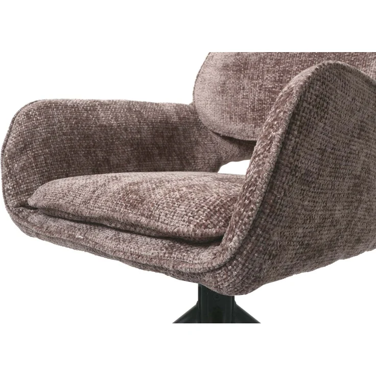 2er-Set Esszimmerstuhl HWC-N74, Küchenstuhl, drehbar Auto-Return, Stoff Chenille (490g/m²) ~ braun – Bild 6