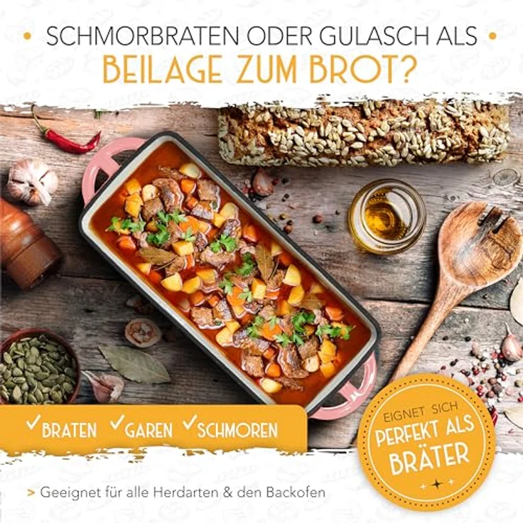 Krustenzauber Brotbackform Brotbackform Gusseisen Topf Brot Backen [inkl. Gärkorb] – Bild 7