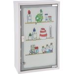 Spetebo Medizinschrank XXL Metall Medizinschrank Glastür bunt - 50x30 cm (Stück, 1-St, Medikamentenschrank) Arzneischrank mit 3 Fächern