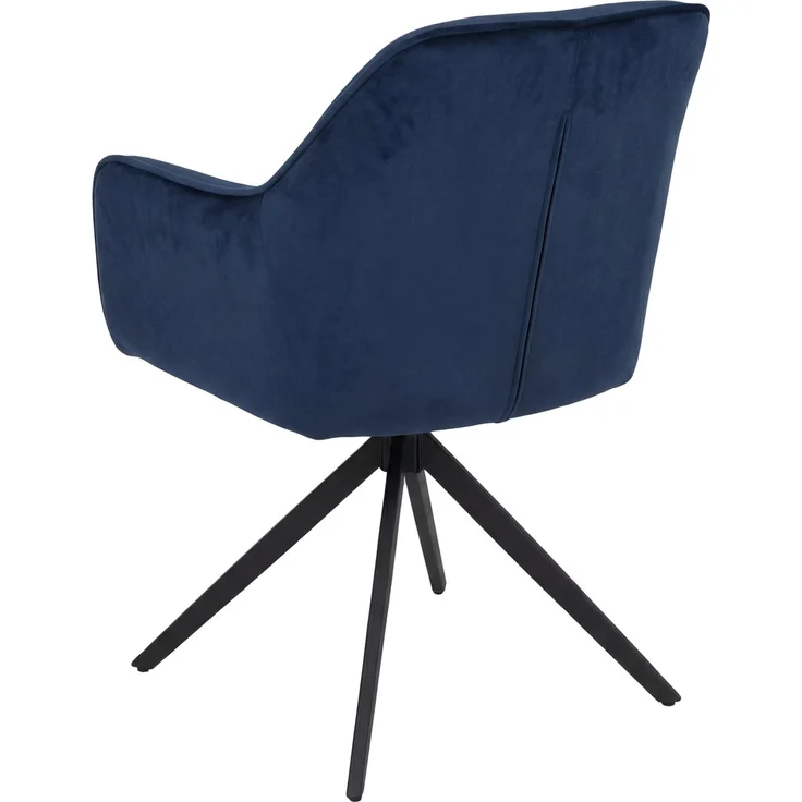 6er-Set Esszimmerstuhl HWC-L79, Küchenstuhl Lehnstuhl Stuhl Armlehnen, drehbar Auto-Position Stoff/Textil ~ blau – Bild 7