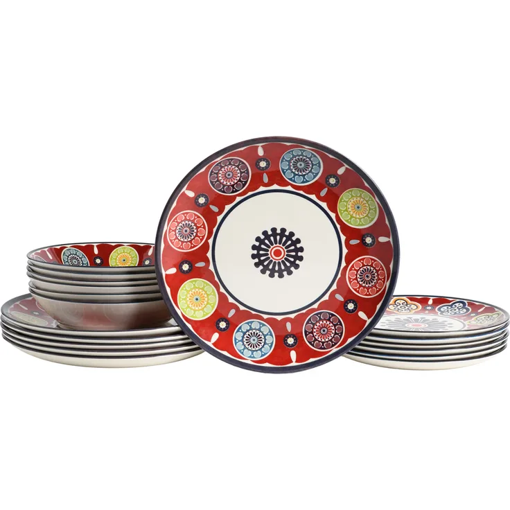 Sumaya Red, Tellerset 18-tlg (mo)