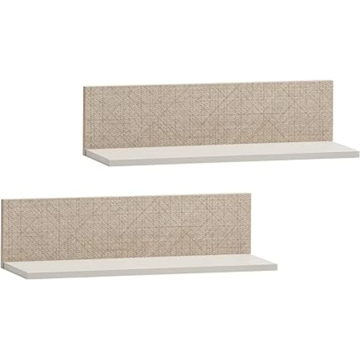 Schildmeyer Regalablage 2er-Set Edno 159984, cremebeige/Canasta Dekor, 60 x 17,3 x 15,7 cm – Bild 1