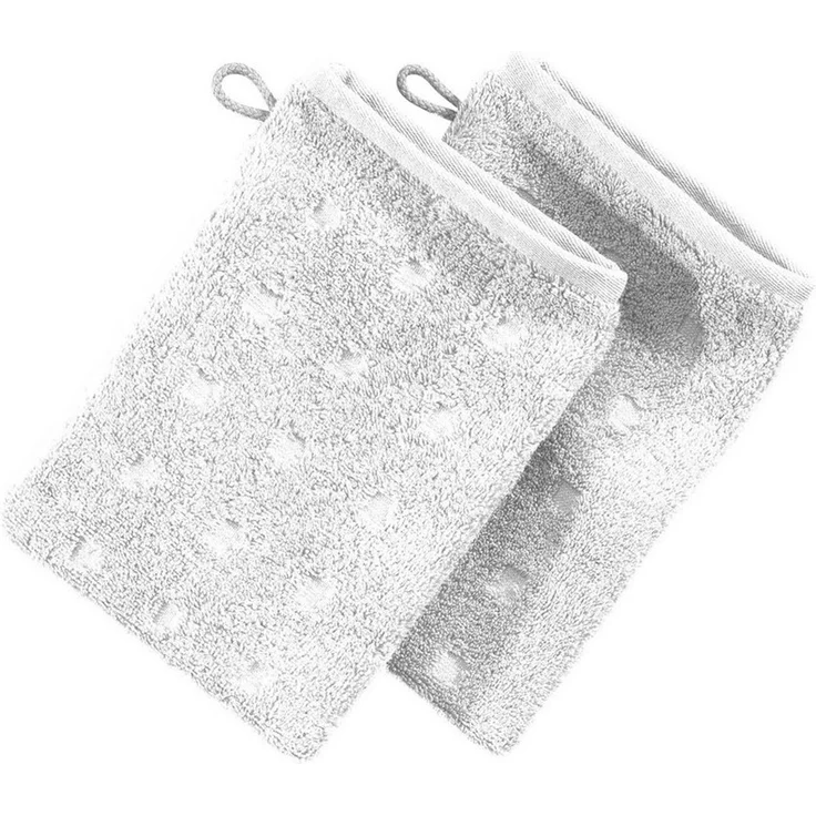 Möve Waschhandschuh Waschhandschuh 2er-Pack "Quadretti", Frottier (2-St), Walk-Frottier Uni