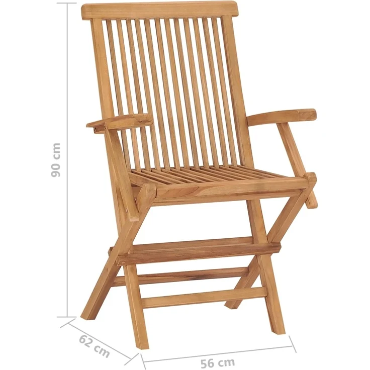 vidaXL Klappbare Gartenstühle 8 Stk. Massivholz Teak 3096595 – Bild 8