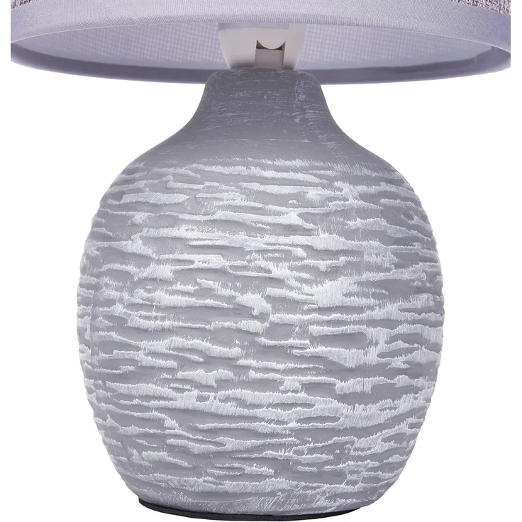 BRUBAKER Tischleuchte Designer Nachttischlampe Grau, Tischlampe, Ohne Leuchtmittel, Deko Nachttischlampen mit Keramikfuß - Modern - 1x oder 2er Set – Bild 5