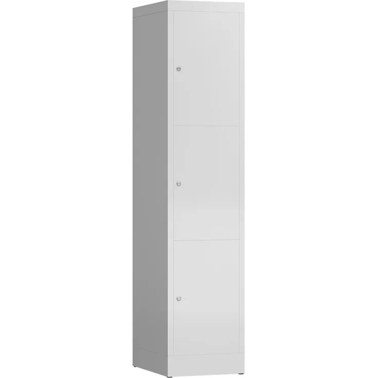 XL Spind Kleiderspind 1 Abteile 3 Fächer 1800 x 400 x 500 mm, lichtgrau