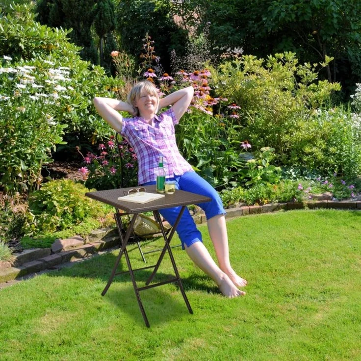 Relaxdays Gartentisch BASTIAN, klappbar, 74 x 80 x 80 cm – Bild 3