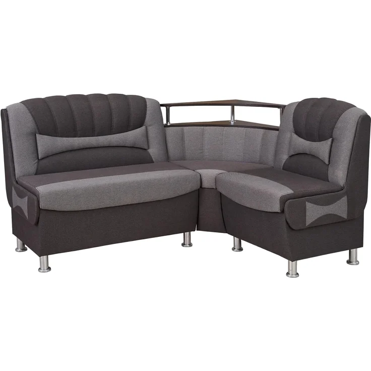 Rodnik Eckbank "Samba New", Grau, Sitze gepolstert, mit Stauraum und Ablage, ?164cmx128 cm – Bild 1