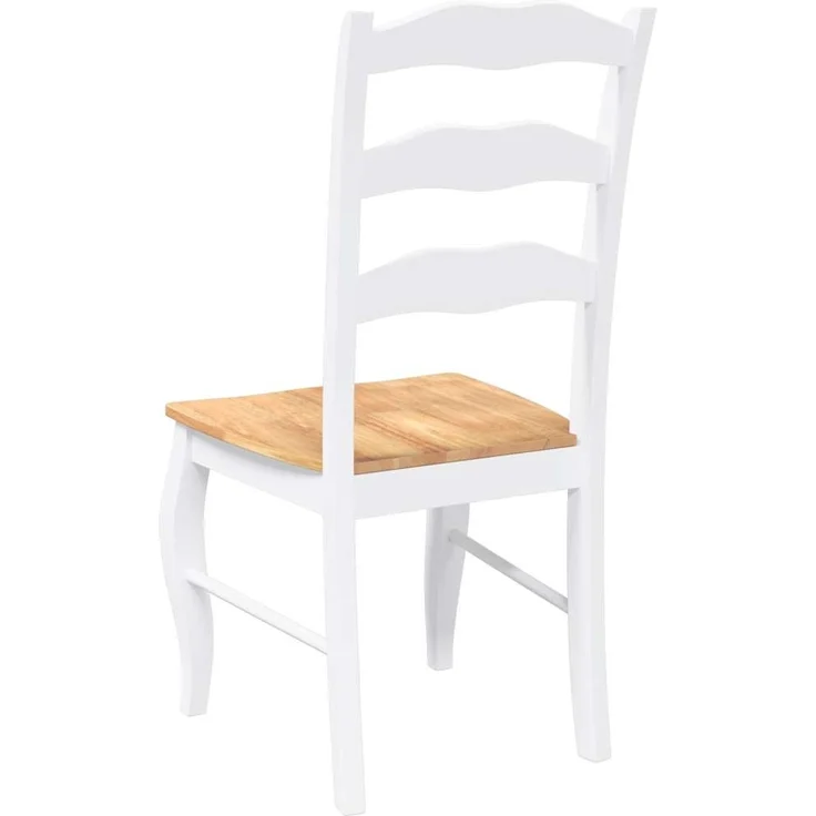 vidaXL Esszimmerstühle 2 Stk. Weiß Massivholz Gummibaum 4102496 – Bild 6