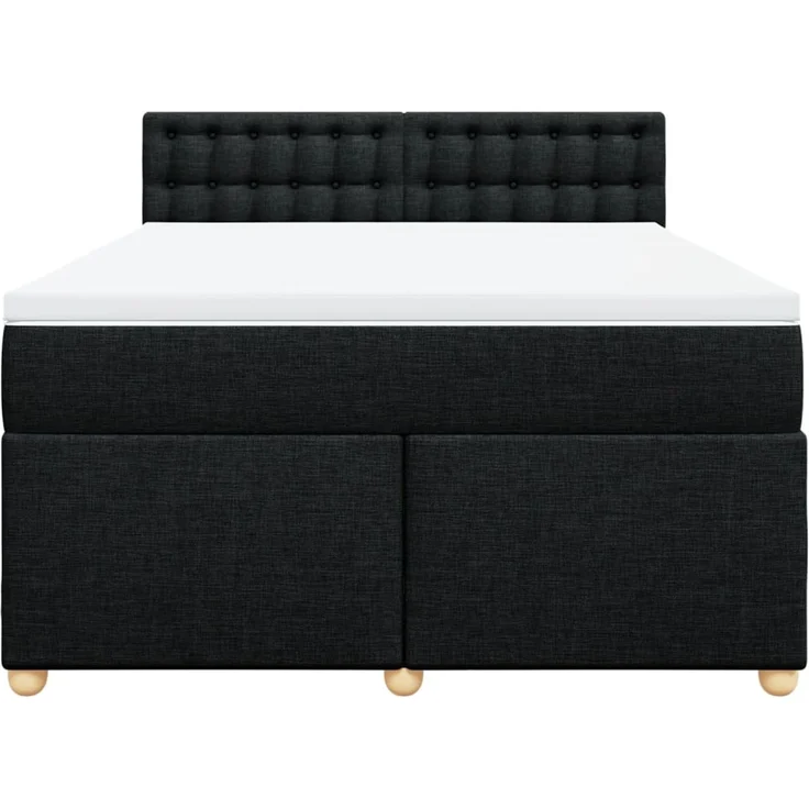 vidaXL Boxspringbett mit Matratze Schwarz 160x200 cm Stoff 3289047 – Bild 6