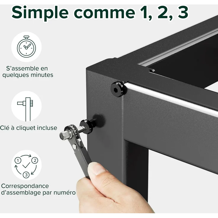 Zinus Elias Bettrahmen 90x190 cm – Höhe 36 cm mit Aufbewahrung unter dem Bett – Plattformbett aus Metall – Schwarz – Bild 3