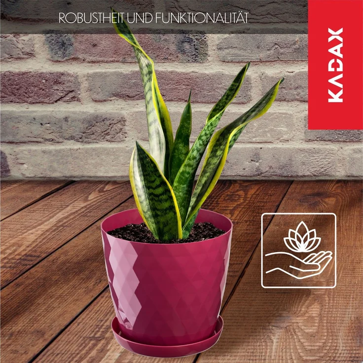 KADAX Kunststoff-Blumentopf mit Ständer, Blumenabdeckung, 30 cm, Rosa – Bild 3