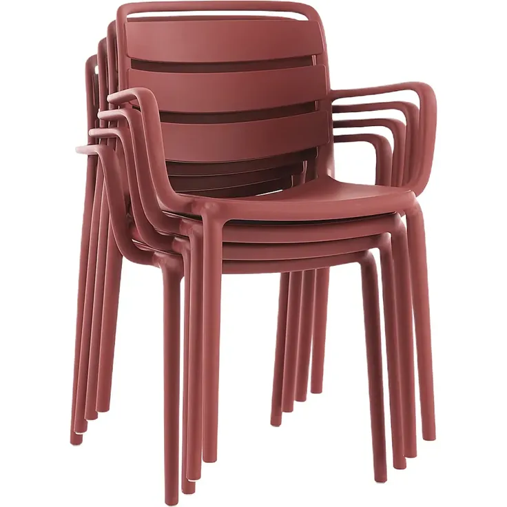 Vente-unique - MOAH Gartenessgruppe Plastik RotWeiß - B 56,5 cm80,5 cm x H 81 cm77 cm x L 60 cm90,5 cm – Bild 6