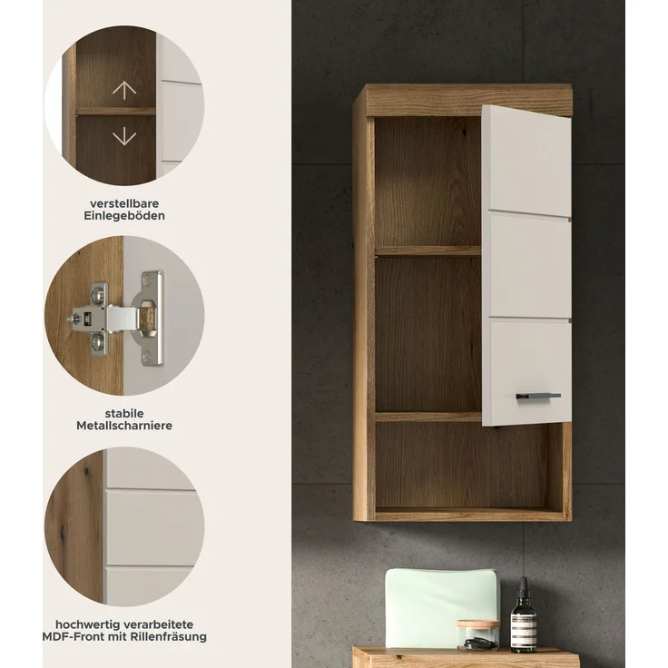 Hängeunterschrank B/H/T: 37x79x24 cm in Evoak Oak Nachbildung – Bild 7