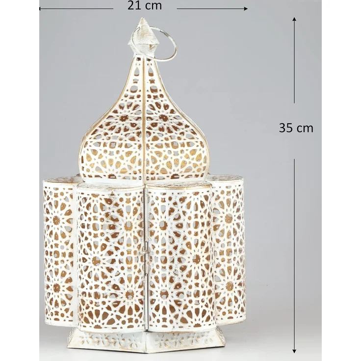 Marrakesch Orient & Mediterran Interior Nachttischlampe Orientalische Tischlampe Nachttischlampe Feryal Weiss, Handarbeit – Bild 3