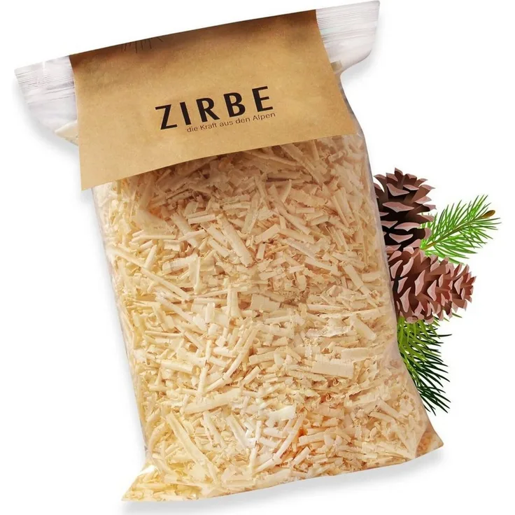 Heubergshop Zirbenkissen, Nachfüllpack Zirbenspäne Zirbenflocken ca. 125g / 3 Liter (Zirben-3L)