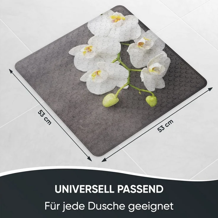 Sanilo Duschmatte, mit Motiv, rutschfest, waschbar, quadratisch, 230 extra starke Saugnäpfe, Kunststoff PVC, 53 x 53 cm, Pretty – Bild 2