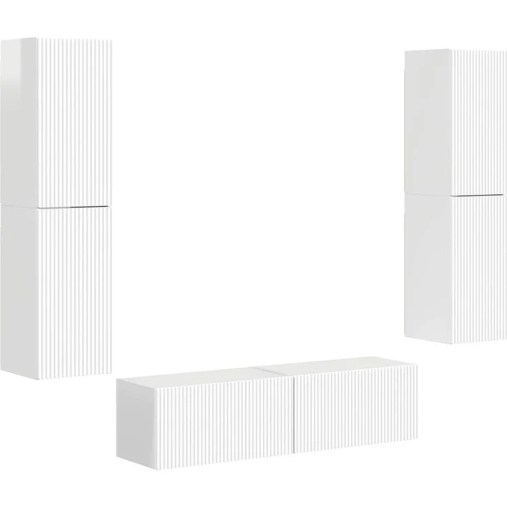 vidaXL TV-Schrankset 6 stk. 31 x 30 x 60 cm Hochglanz Weiß 3409127 – Bild 2
