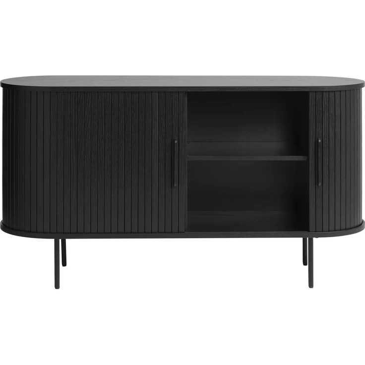Sideboard >Nerja< in Schwarz - 140x76x45 (BxHxT) – Bild 3