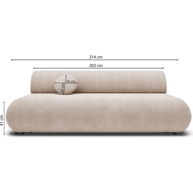 Selsey 'Armone' 3-Sitzer Sofa mit Schlaffunktion, Chenille, Grau – Bild 5
