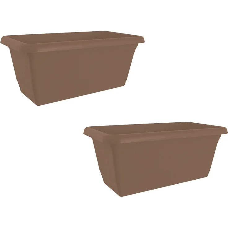 HTI-Living 2er Set Taupe Blumenkasten mit Wasserspeicher 40 cm – Bild 1