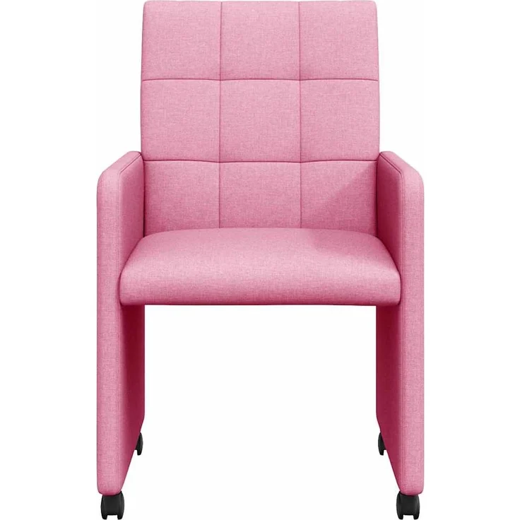 vidaXL Esszimmerstühle mit Rollen 2 pcs Rosa 58 x 65 x 94 cm Stoff 42017838 – Bild 3