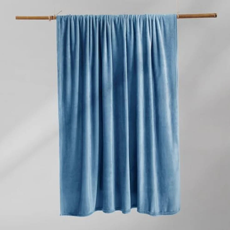 DecoKing Kuscheldecke 220x240 cm dunkelblau Decke Microfaser Tagesdecke Fleece weich sanft kuschelig marinenblau Navy Indigo Mic – Bild 6
