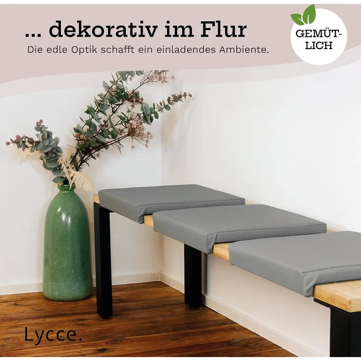 Lycce Bankauflage Klemmkissen, Sitzkissen 1 Leiste, 35cm Klemmtiefe, weich gepolstert, (1 St), verrutscht nicht, hochwertiger Kunstlederbezug, verschiedene Farben – Bild 5