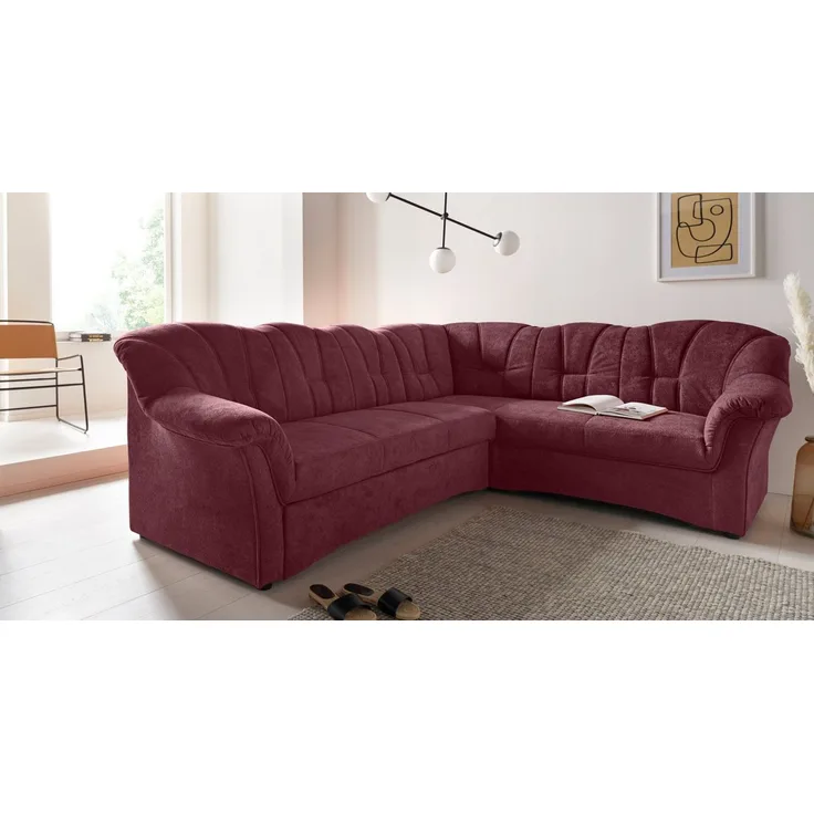 DOMO collection Ecksofa Papenburg B/T/H: 242/190/84 cm L-Form, wahlweise mit Bettfunktion, Langer Schenkel links oder rechts