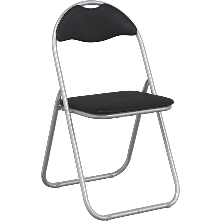 vidaXL Klappstuhl 8 pcs Schwarz und Grau 48 x 43,5 x 81 cm Kunstleder 42029049 – Bild 2