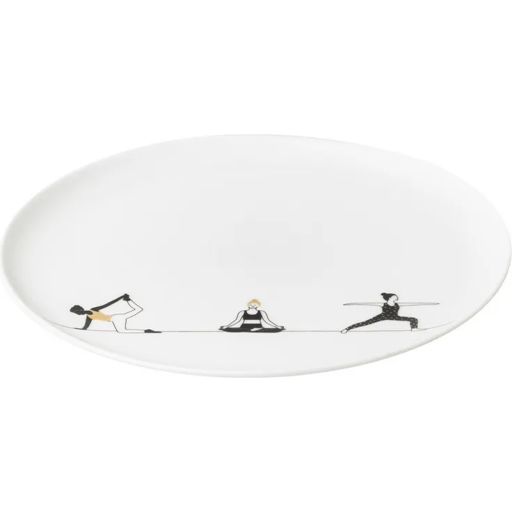 Räder Teller räder Hobby Geschenkteller Yoga Porzellan Weiß