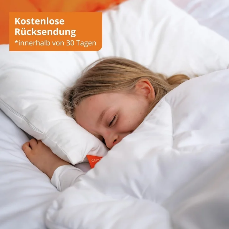 sleepling Gänsedaunenkopfkissen Kinderkissen, Füllung: 90% Daunen, 10% Federn, Bezug: 100% Baumwolle, Seitenschläfer, Rückenschläfer, Bauchschläfer, 1x Daunenkissen, für Kinder – Bild 6