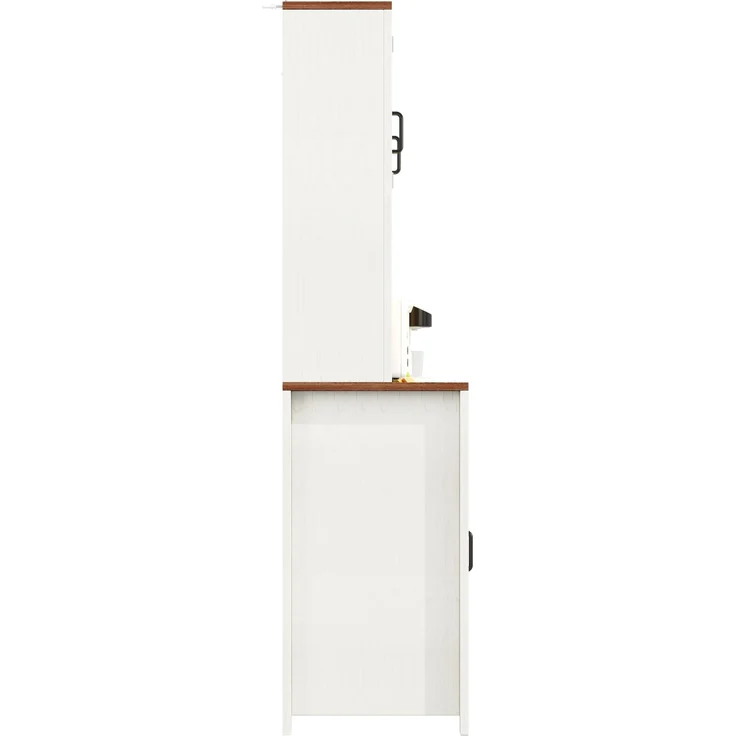 Küchenschrank mit LED-Beleuchtung & Schiebetüren, 115x40x174,7 cm, Weiß – Bild 9