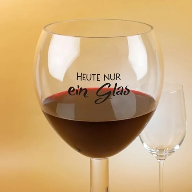 Herz & Heim Weinglas XXL mit Aufdruck - Riesen Weinglas als lustiges Geschenk & Deko, Glas, 3 Liter Fassungsvermögen – Bild 6