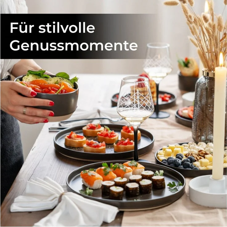 MiaMio Tafelservice Sierra Basalt (24-tlg), 8 Personen, Keramik, mit 850 ml Schüsseln – Bild 2