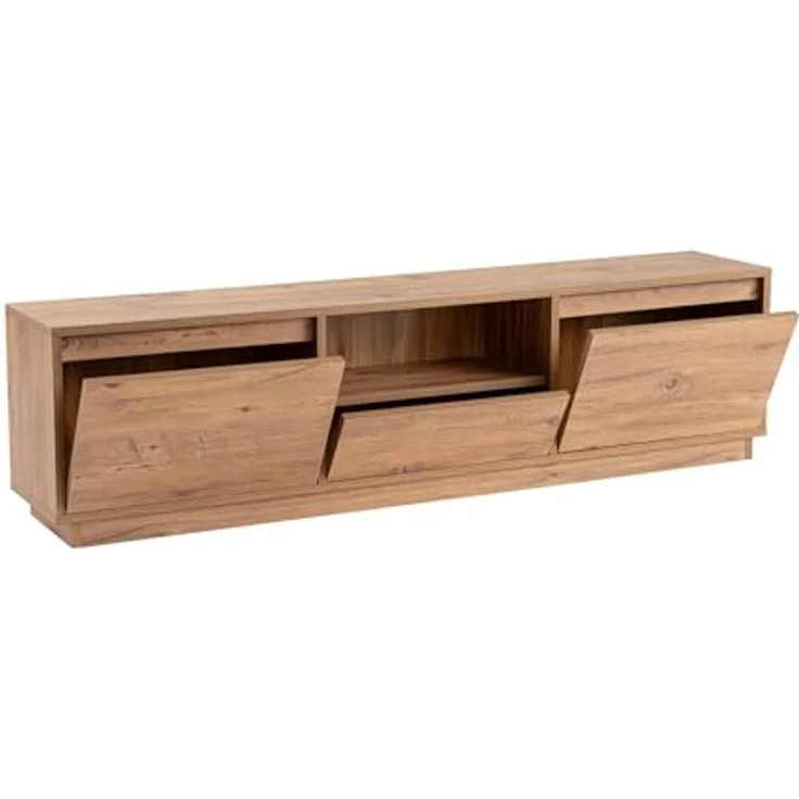 Calicosy TV-Möbel, Beige, Lowboard aus melaminbeschichtetem Holzwerkstoff, 160 cm x 42 cm x 29.5 cm, viel Stauraum für das Wohnzimmer – Bild 7