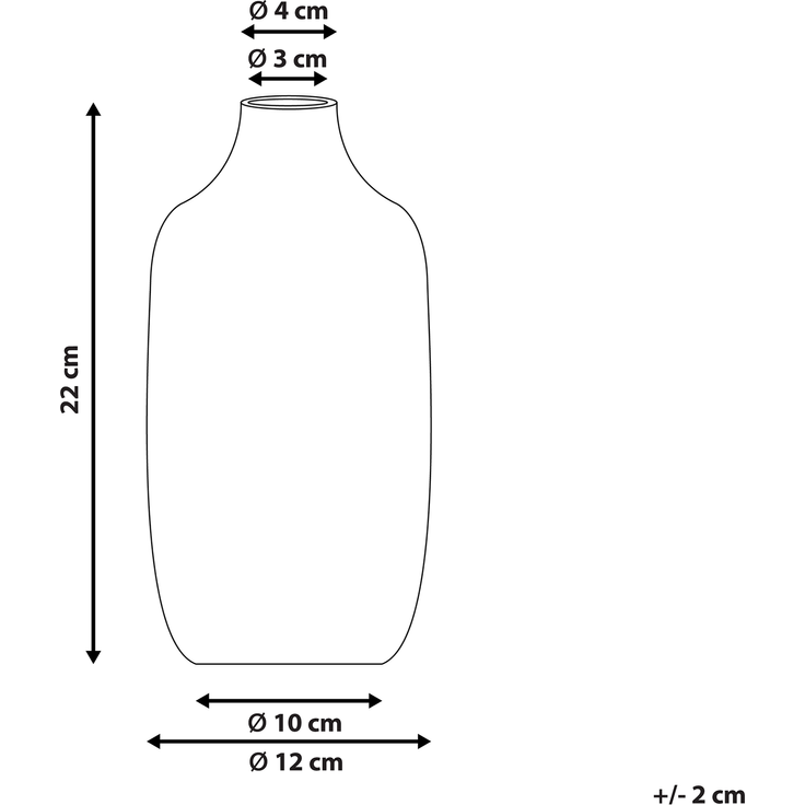 Blumenvase AENUS Steinzeug 22 cm Weiß – Bild 2