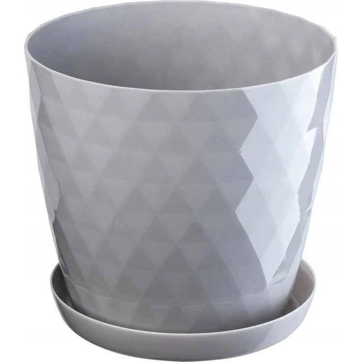 KADAX Kunststoff-Blumentopf mit Ständer, Blumentopf-Abdeckung für Blumen, 14 cm, Grau – Bild 7