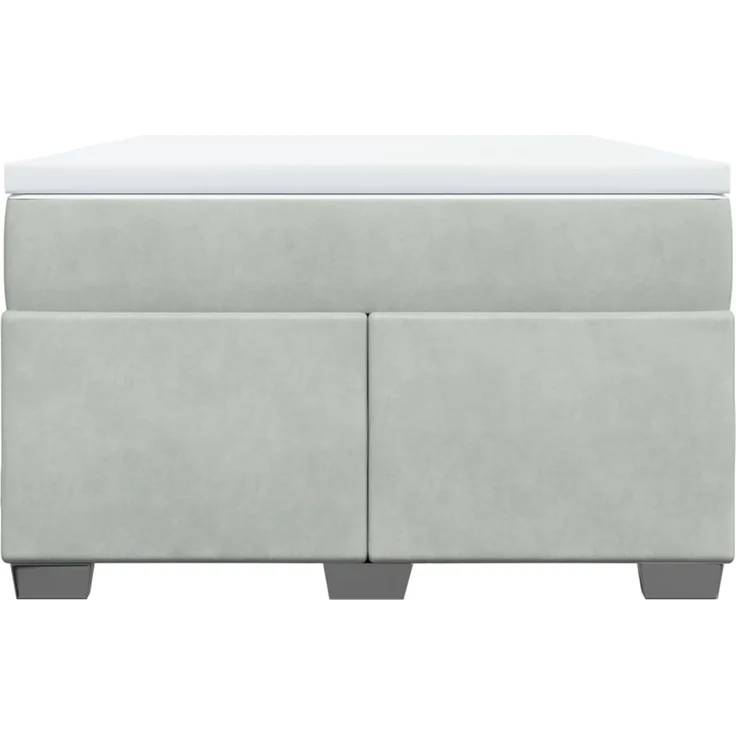 vidaXL Boxspringbett mit Matratze Hellgrau 120x200 cm Samt 3285275 – Bild 4