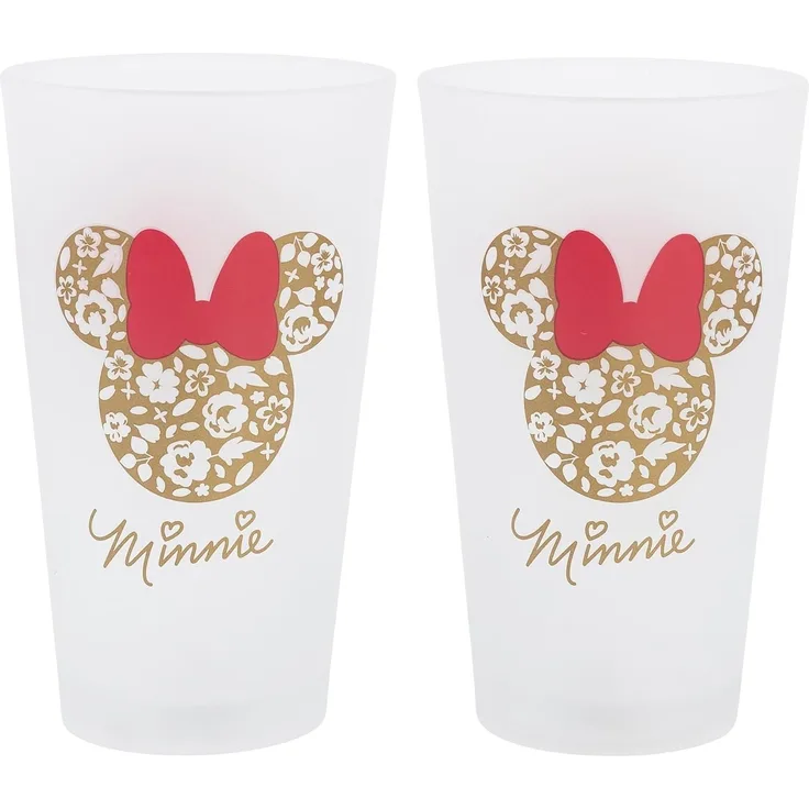Trinkgläser 2er-Set im Geschenkkarton 480 ml Gläser verschiedene Motive Minnie Mouse