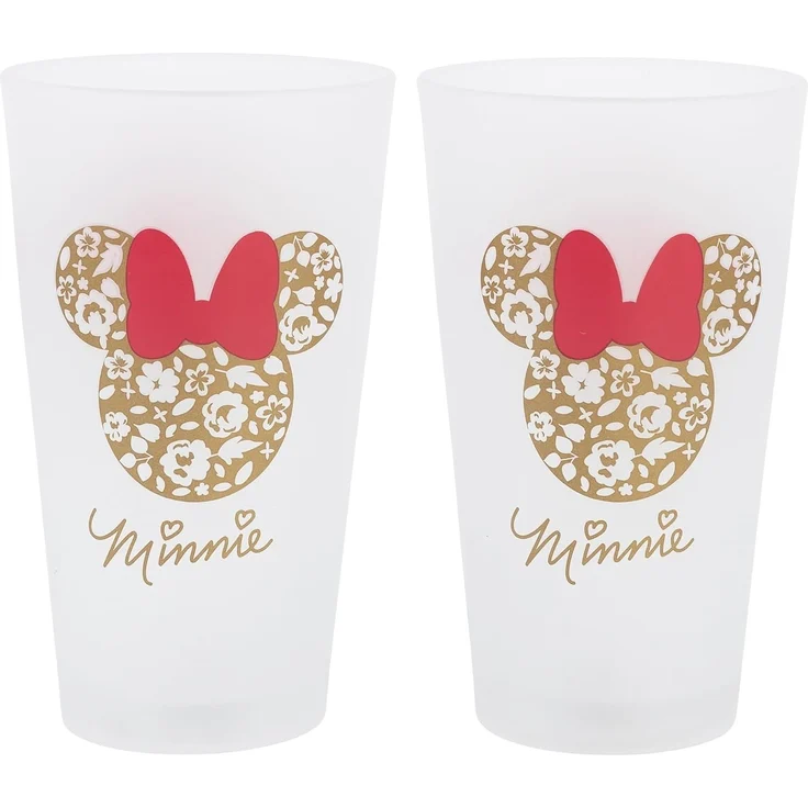 Trinkgläser 2er-Set im Geschenkkarton 480 ml Gläser verschiedene Motive Minnie Mouse – Bild 1