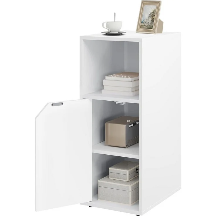 Woltu Nachttisch (1-St), mit offenem Fach und Tür, Verstellbarer Ablage, 25x62x35 cm – Bild 1