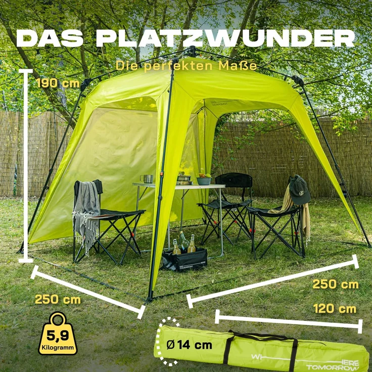Lumaland 'Where Tomorrow' Pavillon, Polyester, 250 x 250 x 190 cm, Grün – Bild 2