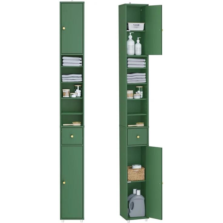 SoBuy Hochschrank BZR34 Badezimmerschrank mit 5 Fächern Badschrank Badregal