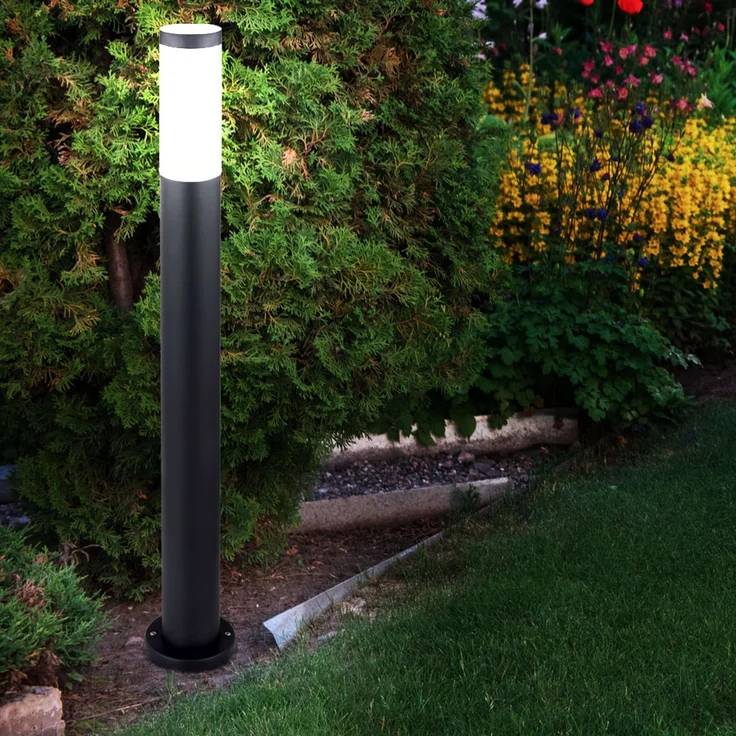 LED Stehleuchte, Edelstahl anthrazit mit Erdspieß – Bild 4