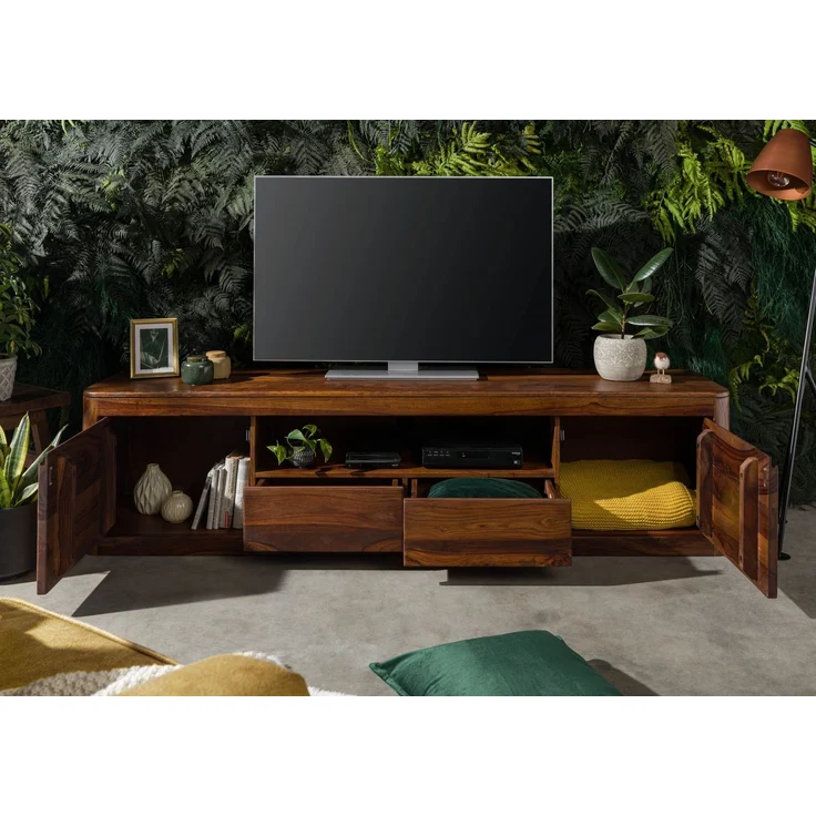 TV-Board Sheesham 200x45x50 walnuss gewachst TORONTO #251 – Bild 4
