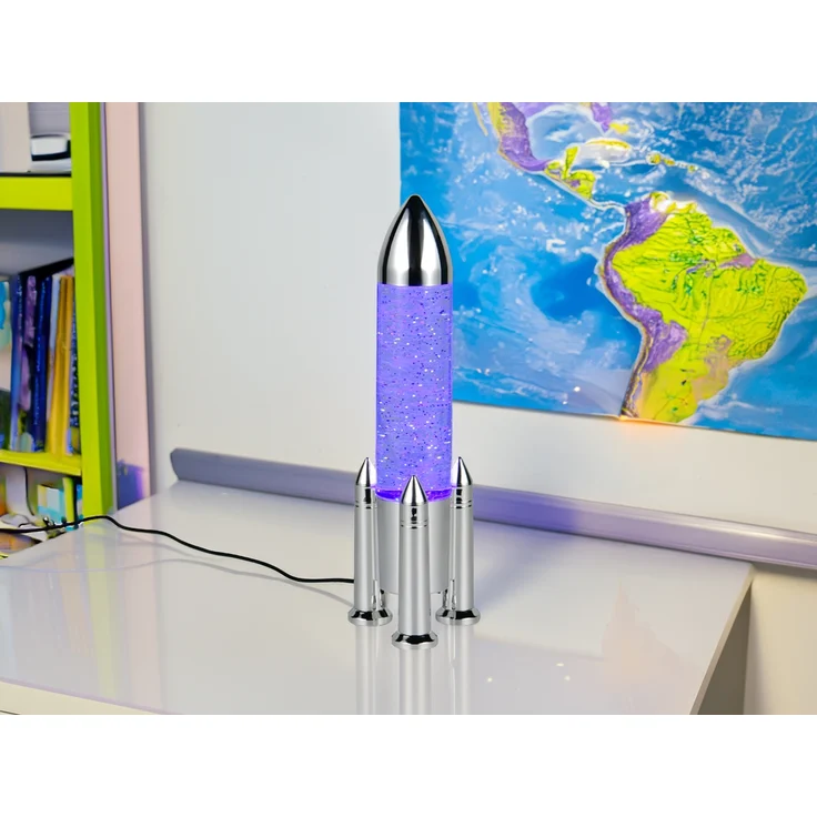Deko RGB LED Tischleuchte APOLLO Raketenlampe per USB betrieben, Höhe 33cm – Bild 5